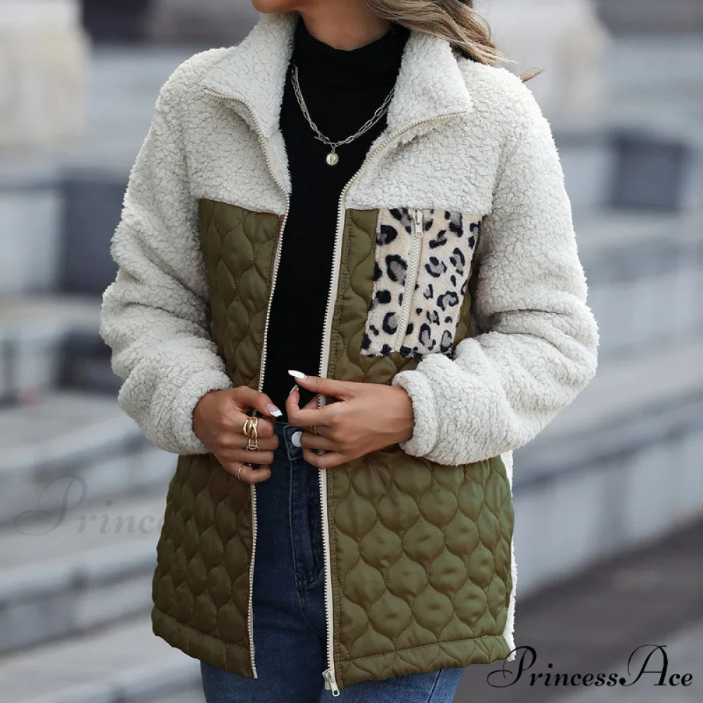 Warm Plush Patchwork Coat - Image 17