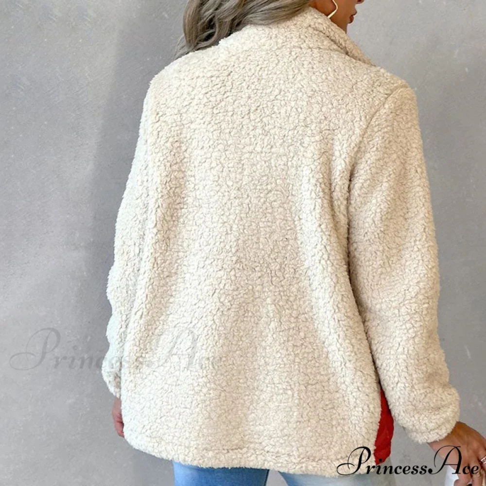 Warm Plush Patchwork Coat - Image 22