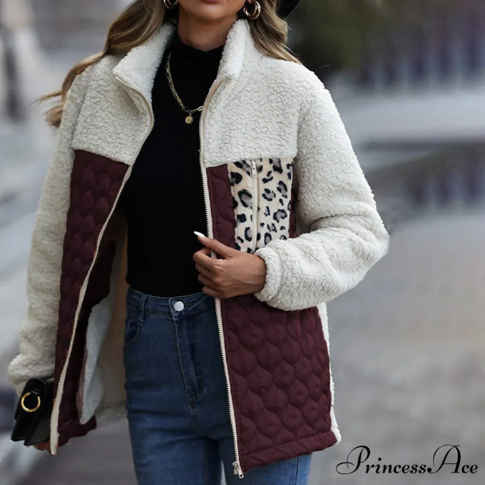 Warm Plush Patchwork Coat - Image 23