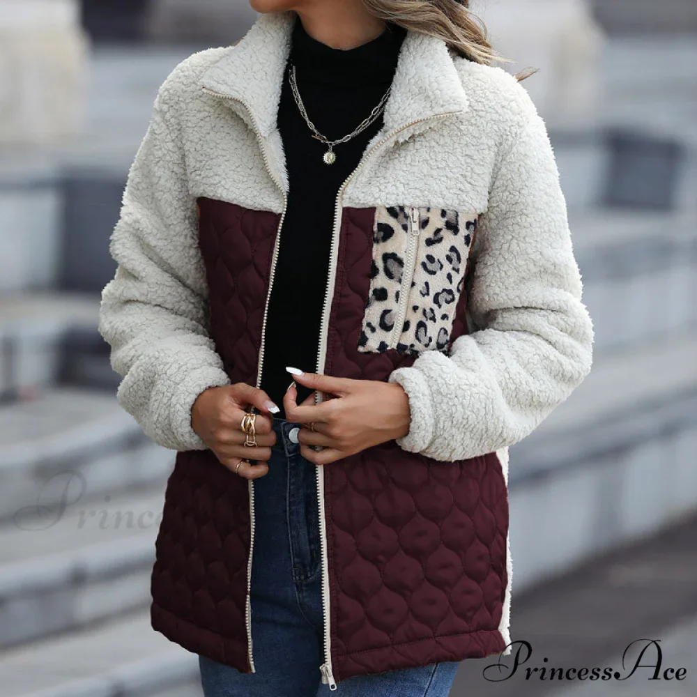 Warm Plush Patchwork Coat - Image 24