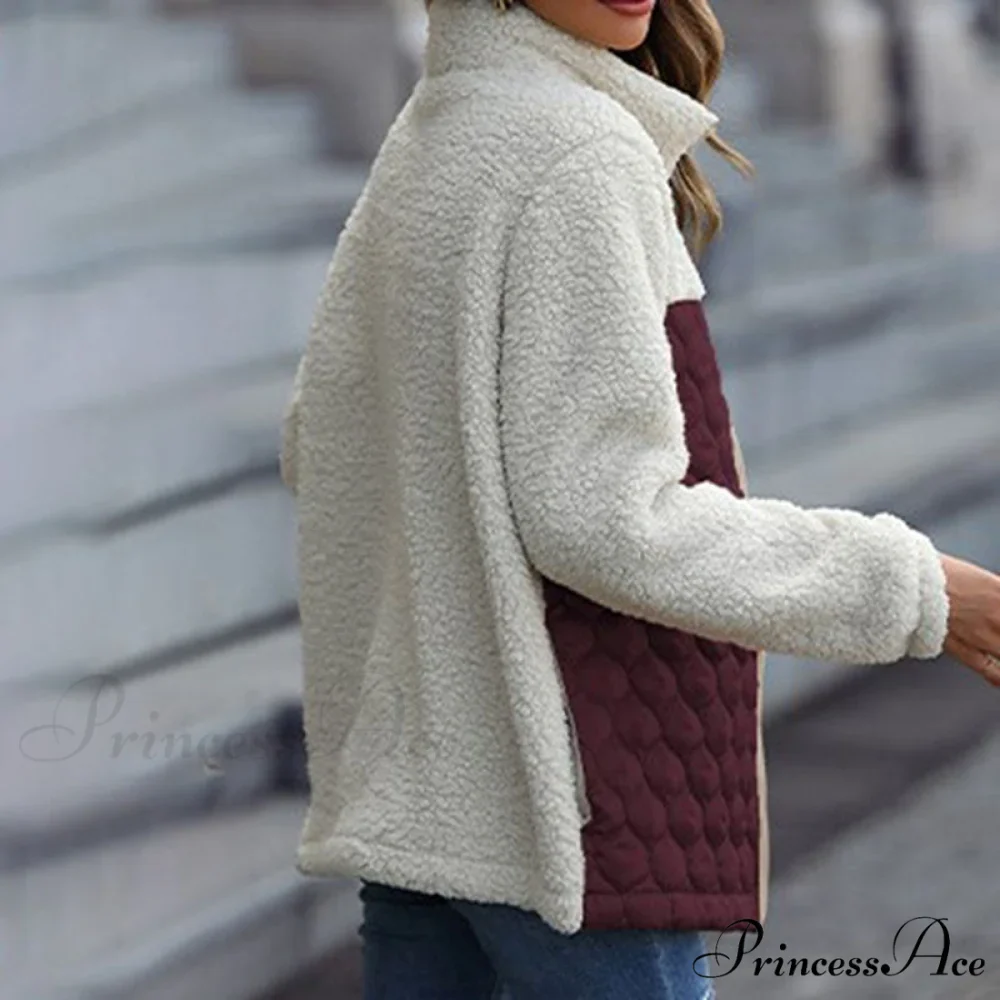 Warm Plush Patchwork Coat - Image 27