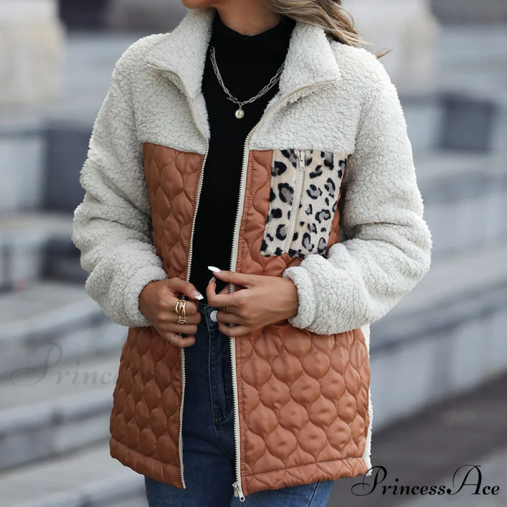 Warm Plush Patchwork Coat - Image 4