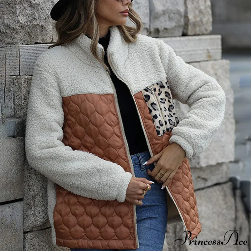 Warm Plush Patchwork Coat - Image 5