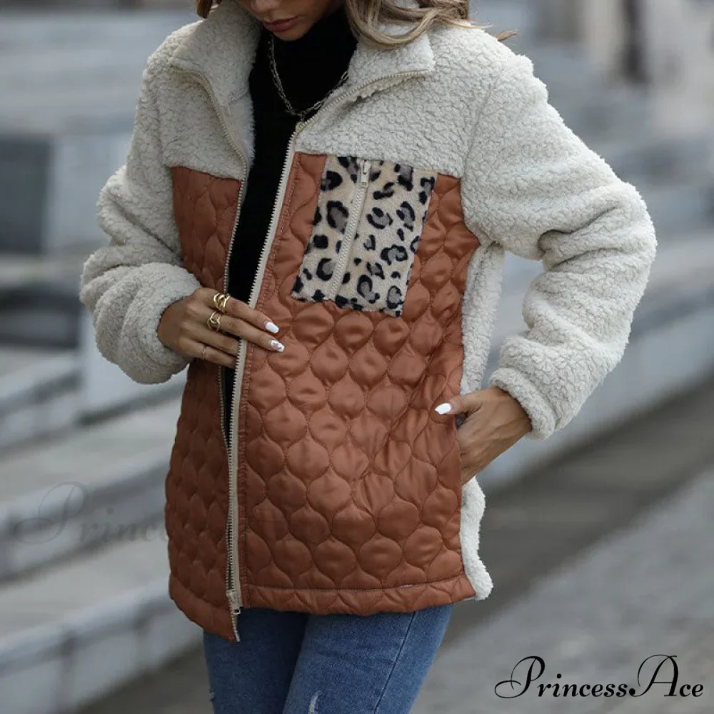Warm Plush Patchwork Coat - Image 6