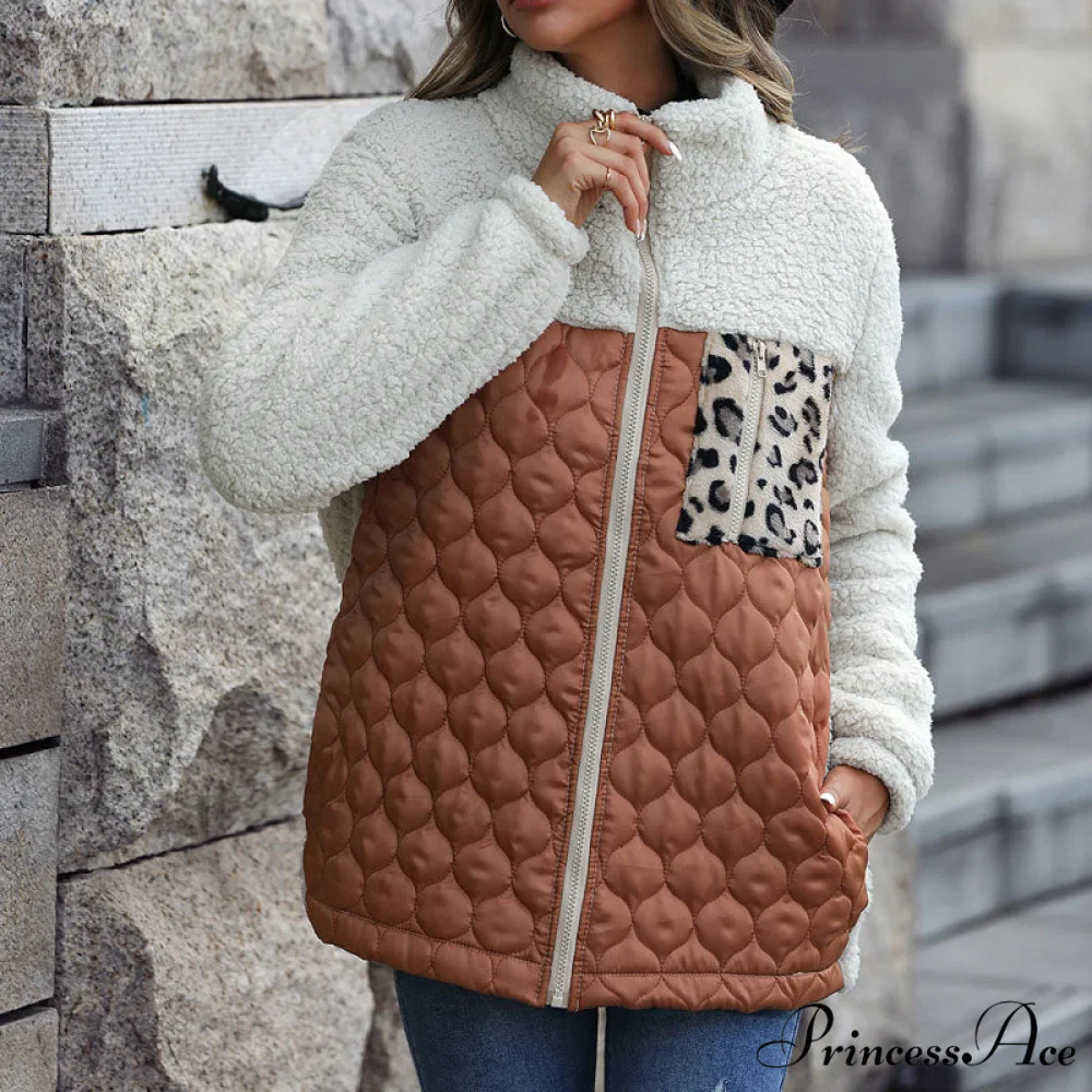 Warm Plush Patchwork Coat - Image 8