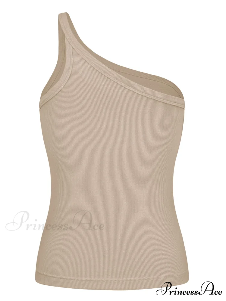 One-Shoulder Ribbed Tank - Image 3