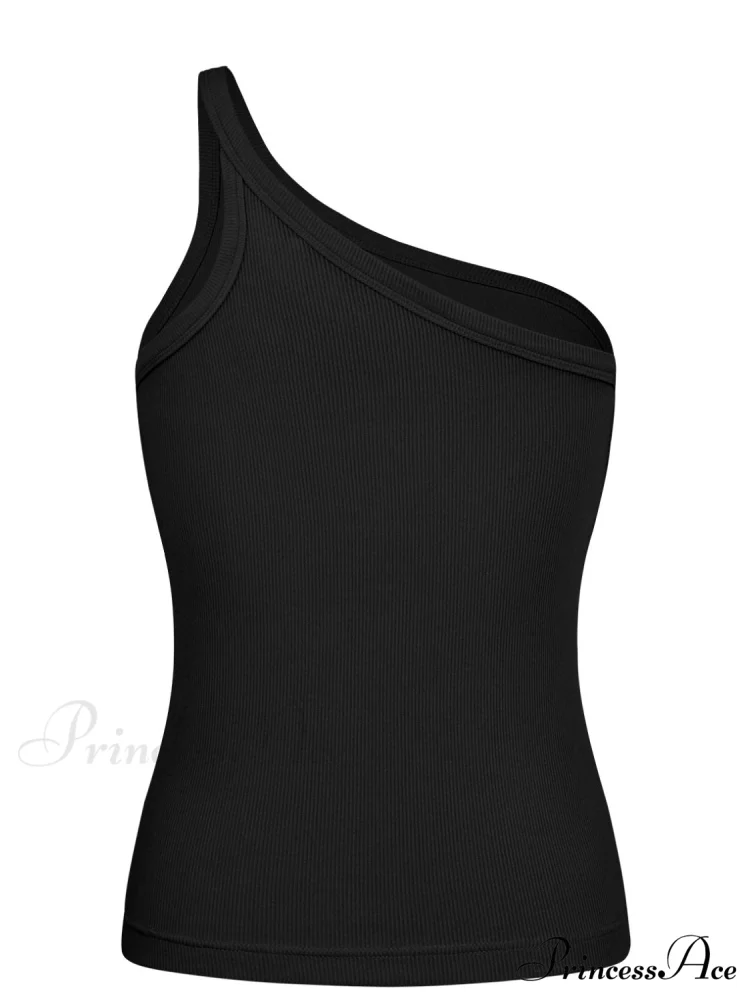 One-Shoulder Ribbed Tank - Image 6