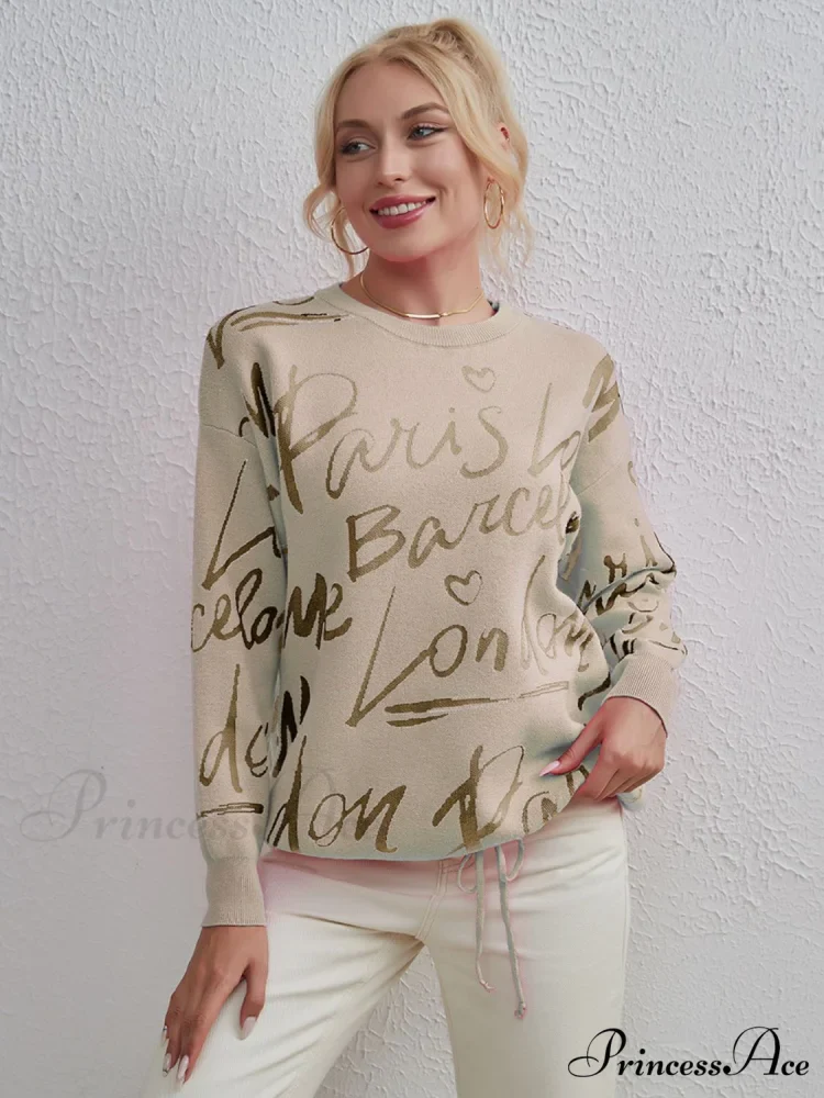 Drawstring Round Neck Sweater - Image 10