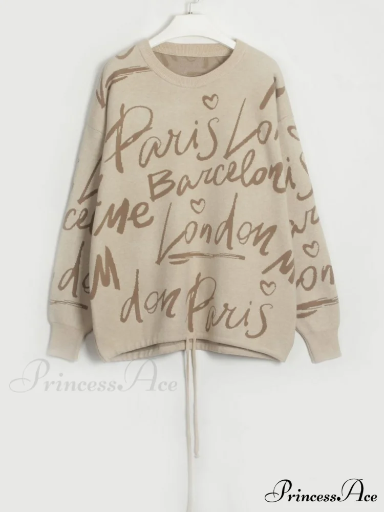 Drawstring Round Neck Sweater - Image 11