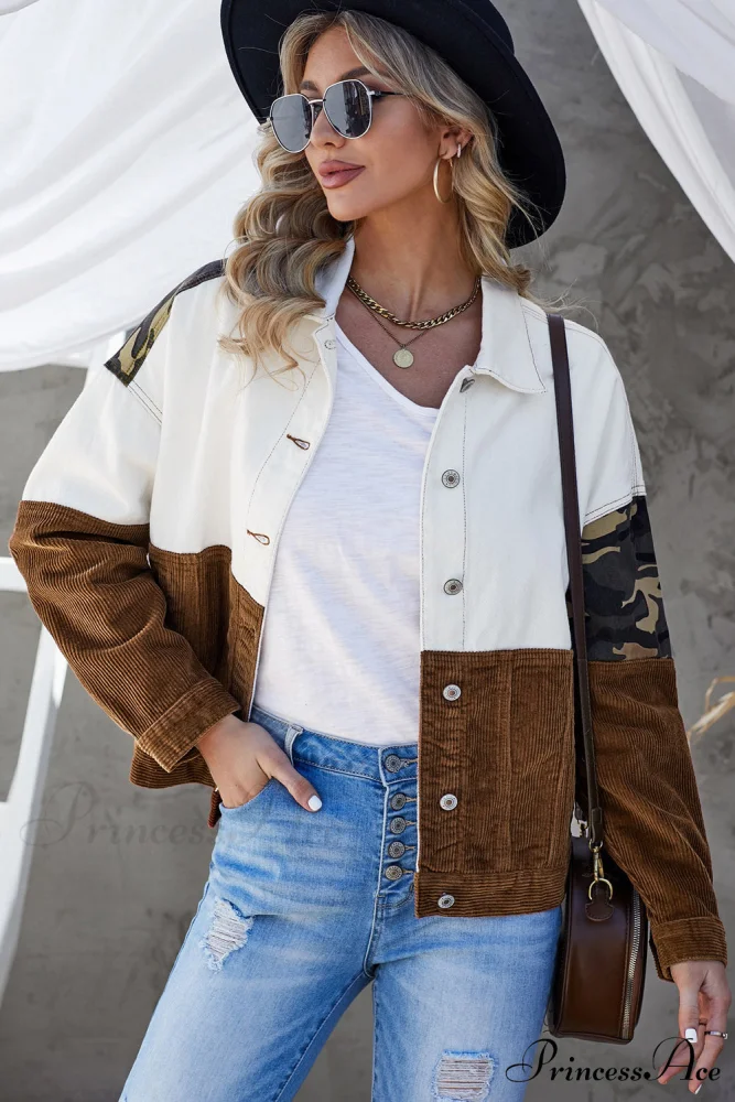 with Corduroy Block Shacket Leopard Color Buttons - Image 11