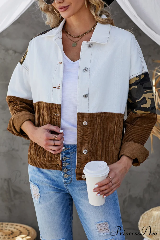 with Corduroy Block Shacket Leopard Color Buttons - Image 14