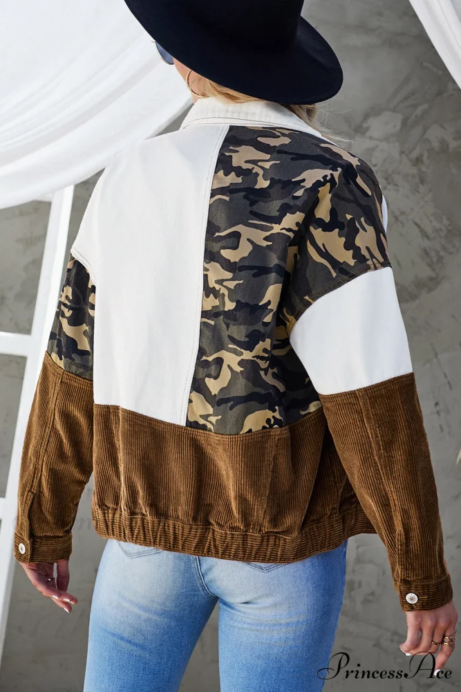 with Corduroy Block Shacket Leopard Color Buttons - Image 15