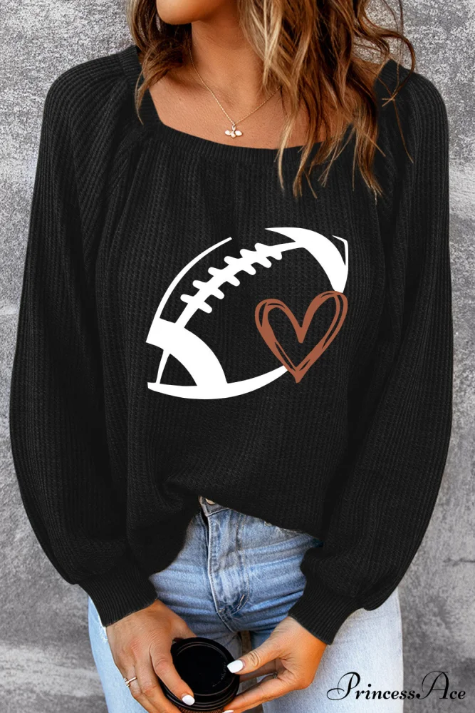Graphic Ribbed Football Top - Image 3