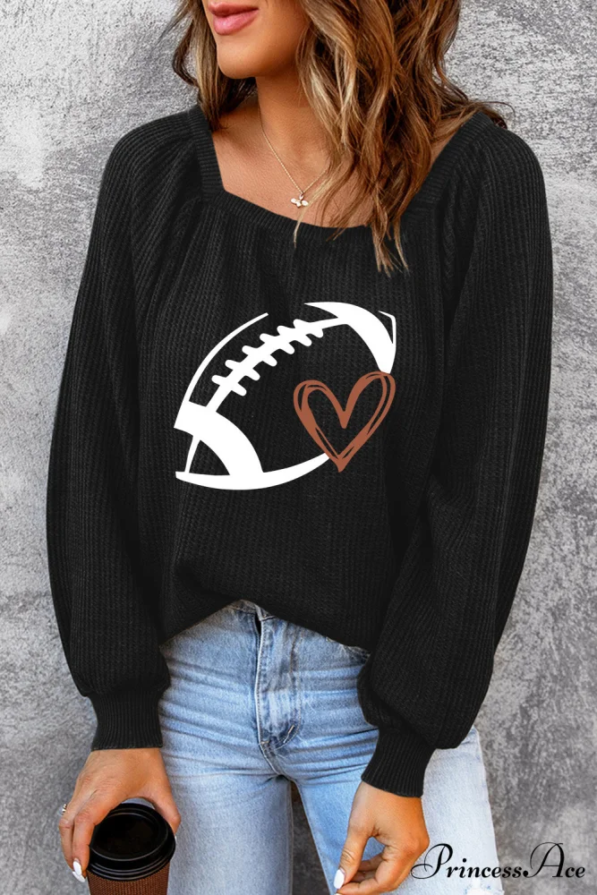 Graphic Ribbed Football Top - Image 4