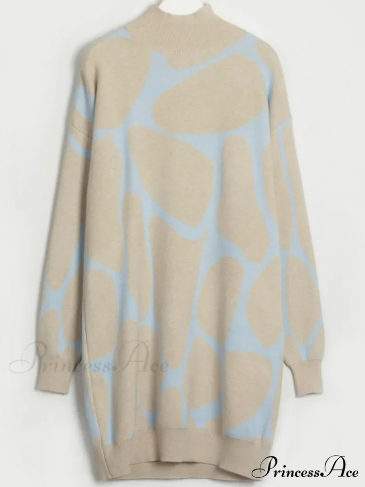 Sweater Gown with Mock Neck Contrast - Image 11