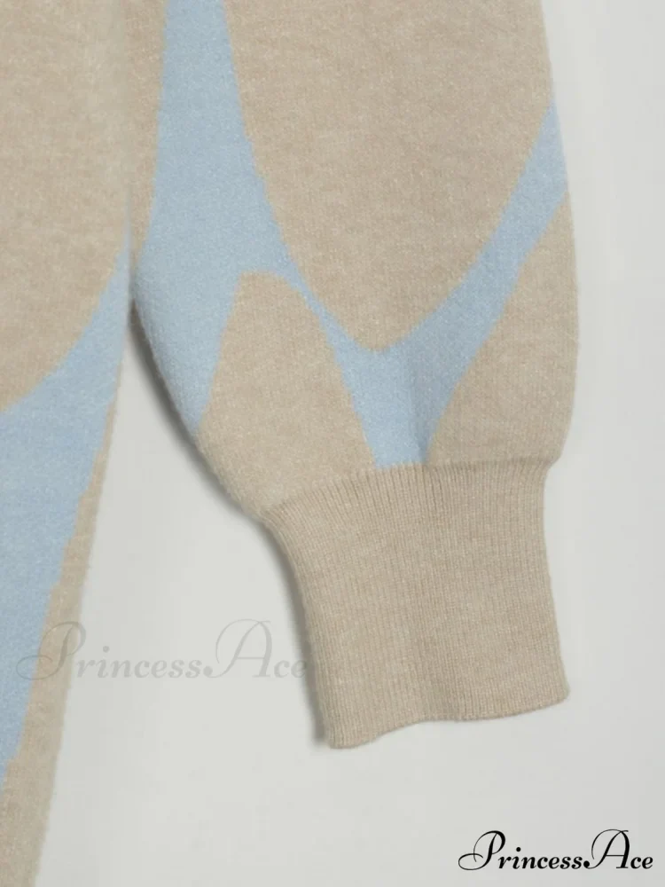 Sweater Gown with Mock Neck Contrast - Image 12