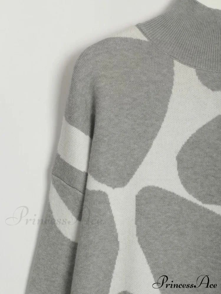 Sweater Gown with Mock Neck Contrast - Image 6