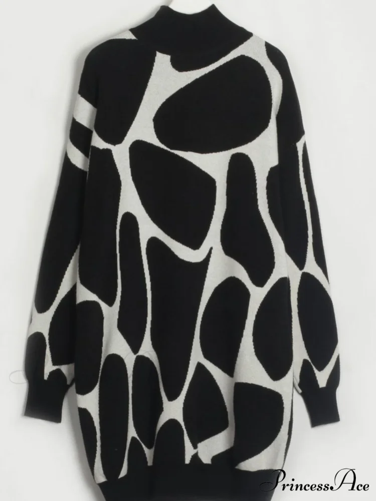 Sweater Gown with Mock Neck Contrast - Image 8