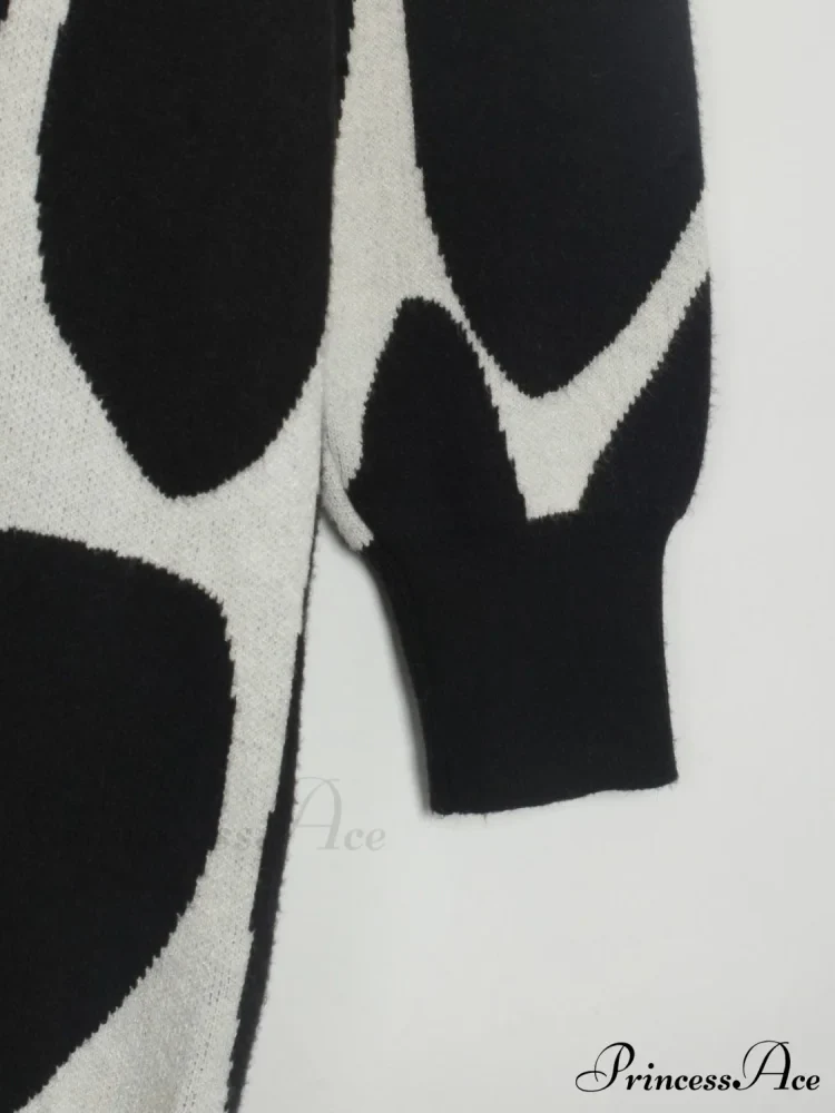 Sweater Gown with Mock Neck Contrast - Image 9