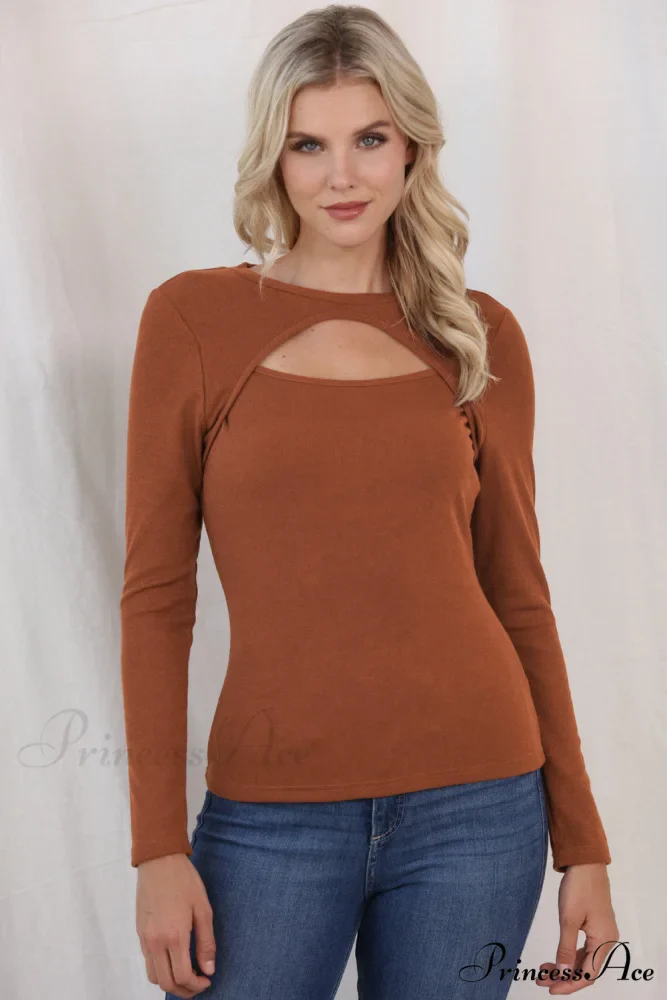 Neck Top Round Arm Long with Cutout - Image 4