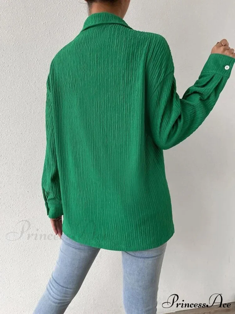 Jacket Blouse Drop with Textured Shoulder - Image 12