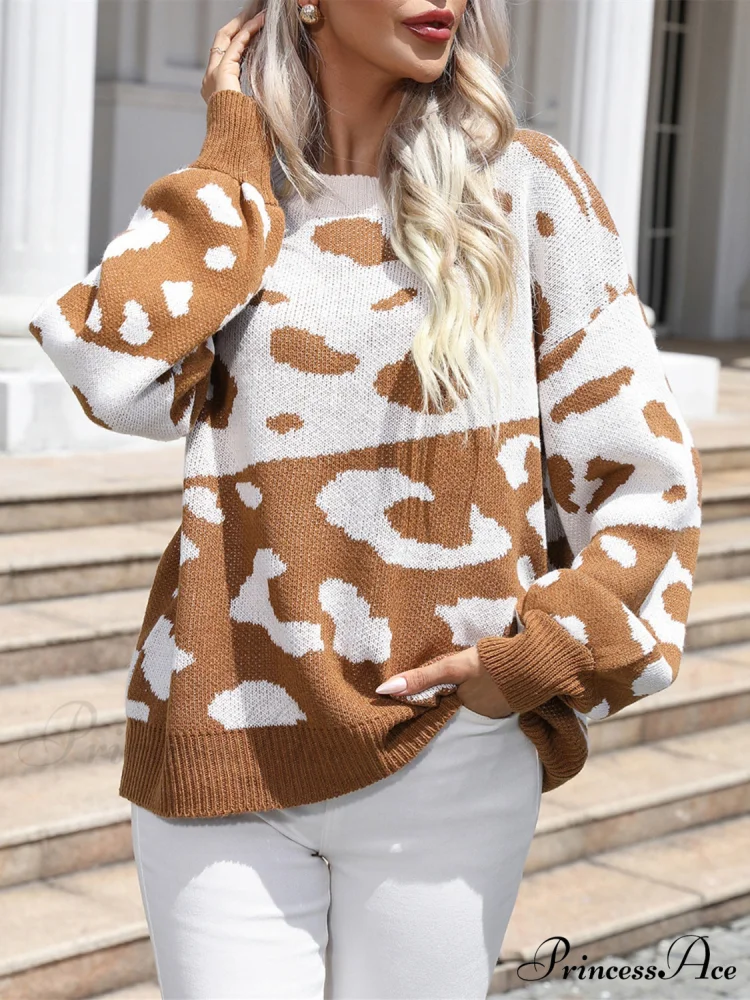Drop Leopard with Sweater Shoulder - Image 3