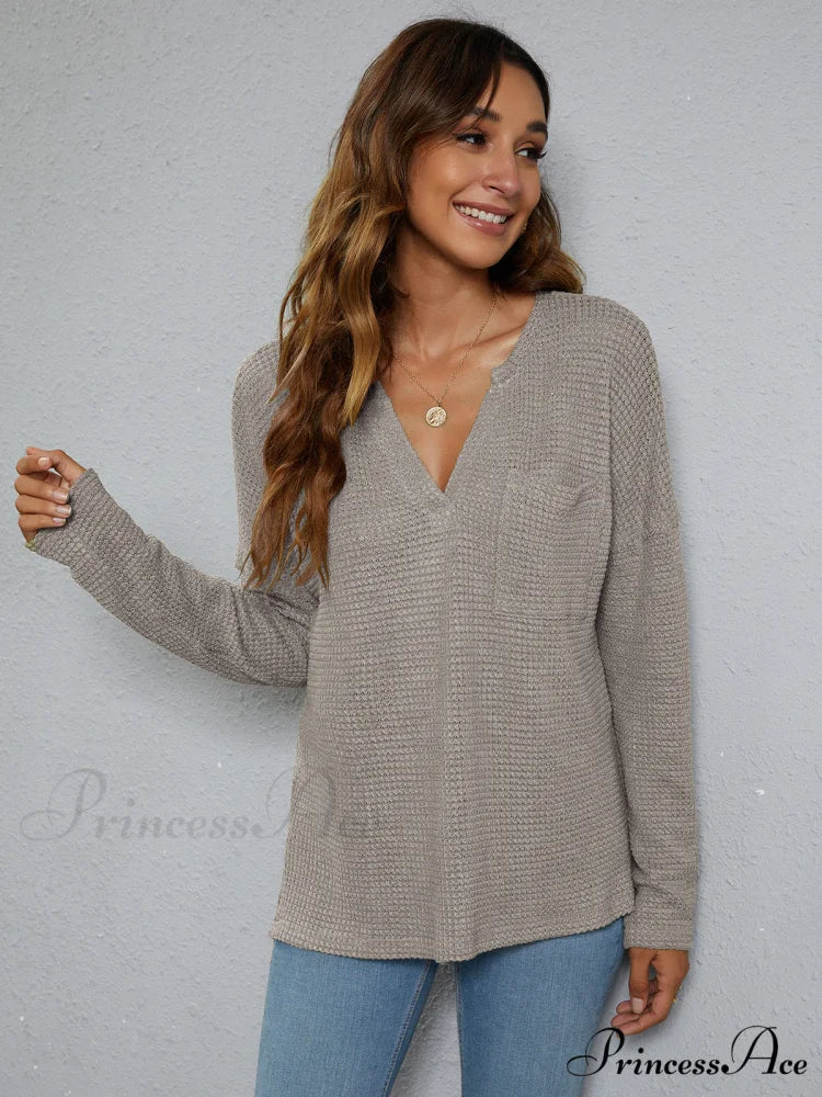 High-Low with Top Dropped Waffle-Knit Shoulder - Image 12