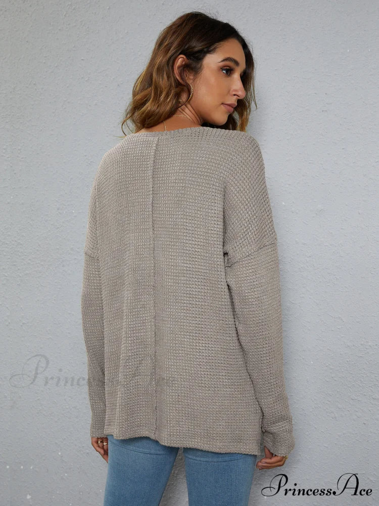 High-Low with Top Dropped Waffle-Knit Shoulder - Image 13