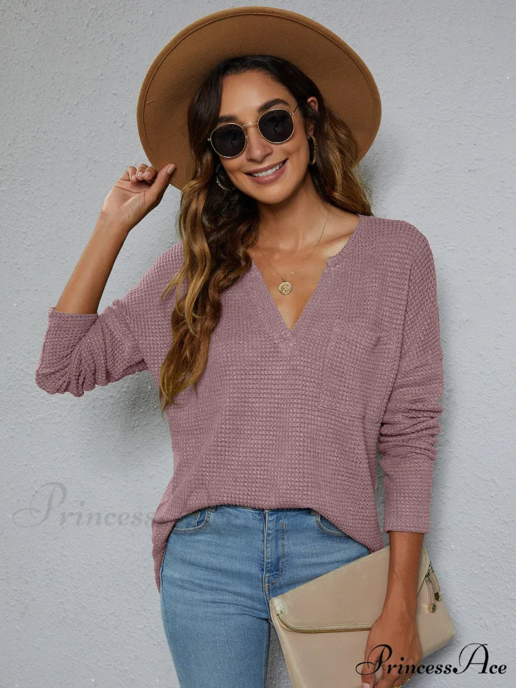 High-Low with Top Dropped Waffle-Knit Shoulder - Image 14
