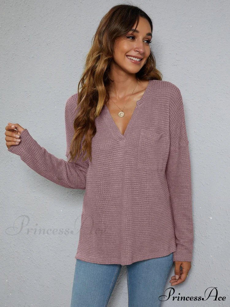 High-Low with Top Dropped Waffle-Knit Shoulder - Image 15