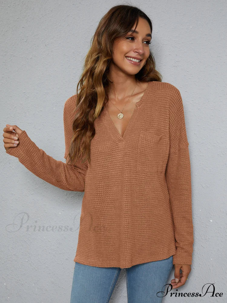 High-Low with Top Dropped Waffle-Knit Shoulder - Image 6