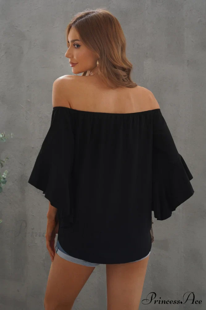 Off-Shoulder Blouse Tie with Hem - Image 2