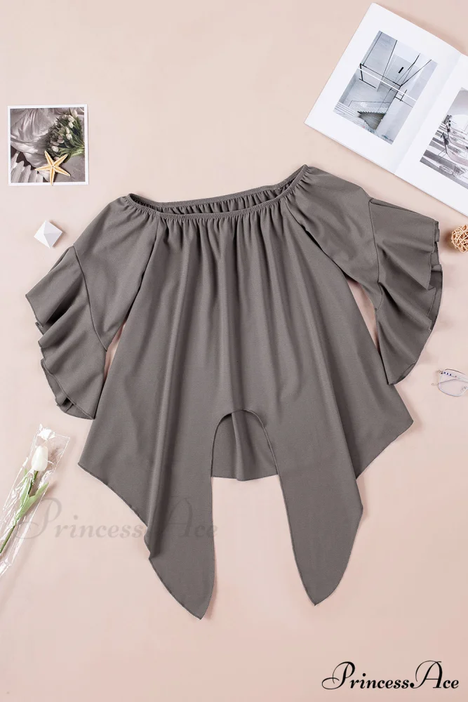 Off-Shoulder Blouse Tie with Hem - Image 4