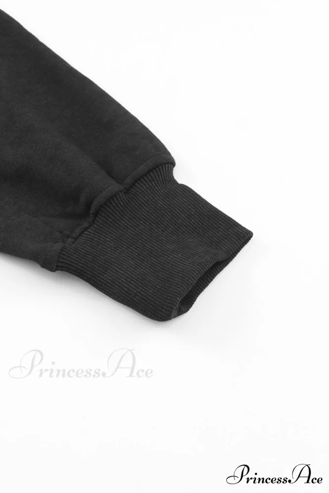 Acid Back Wash Open V-shape in Sweatshirt Black - Image 12