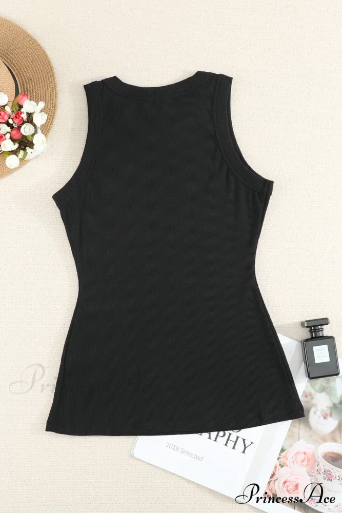 Ribbed Black Tank Top - Image 10