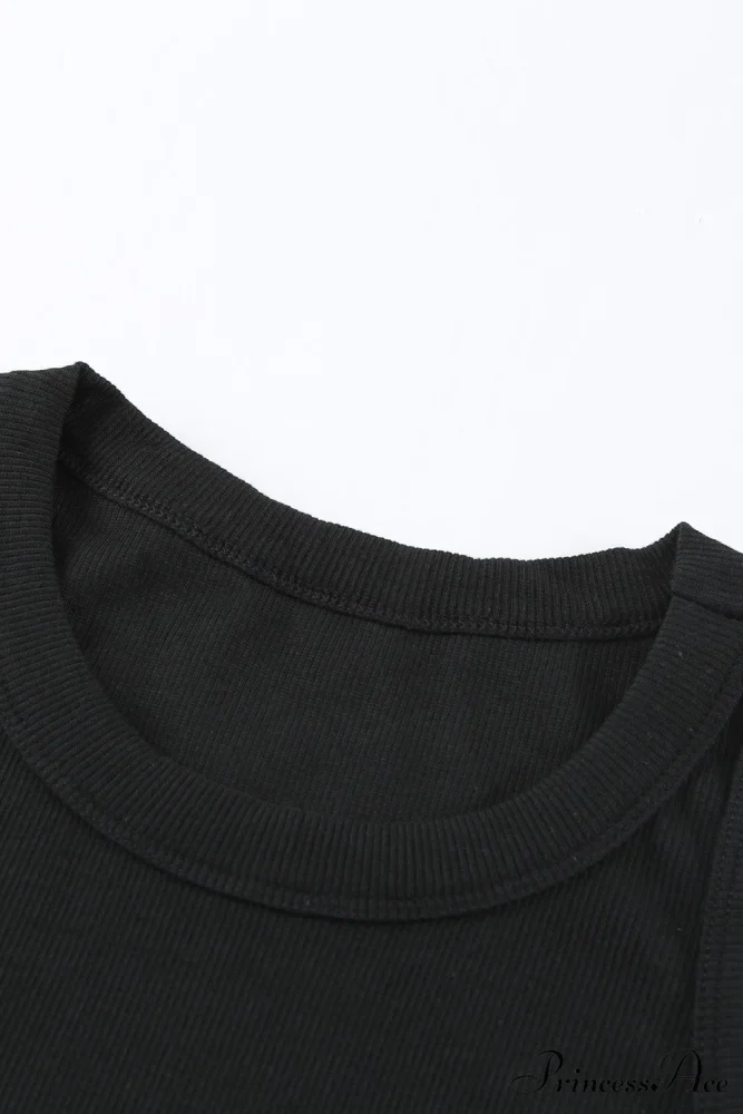 Ribbed Black Tank Top - Image 11
