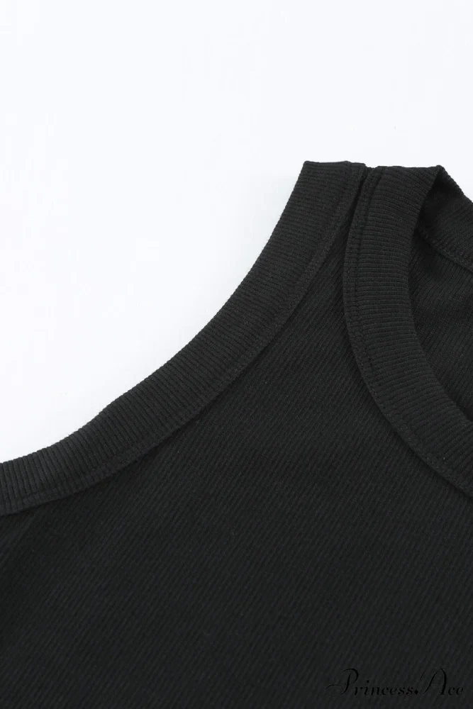 Ribbed Black Tank Top - Image 12