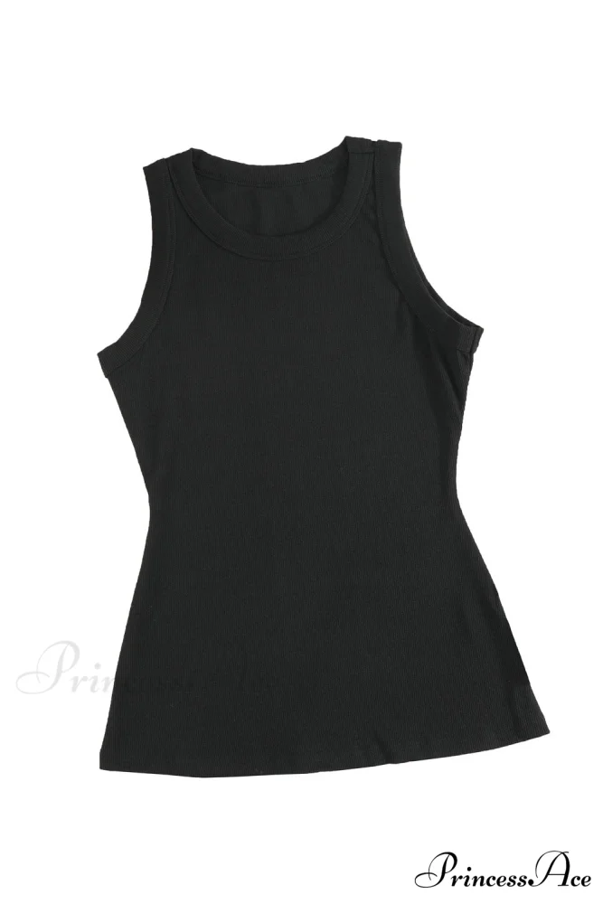 Ribbed Black Tank Top - Image 17