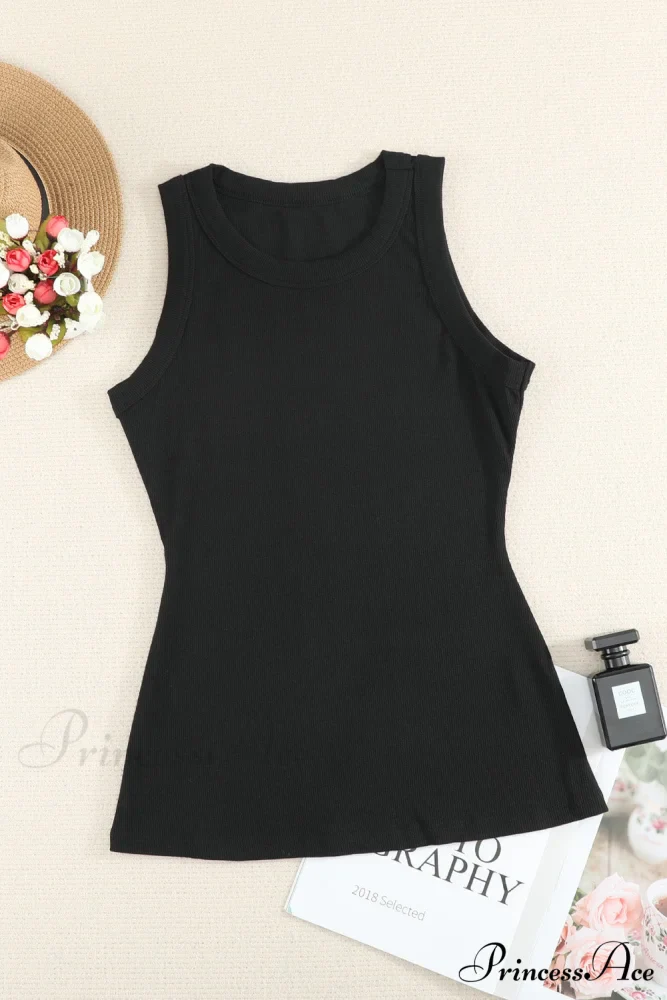 Ribbed Black Tank Top - Image 9