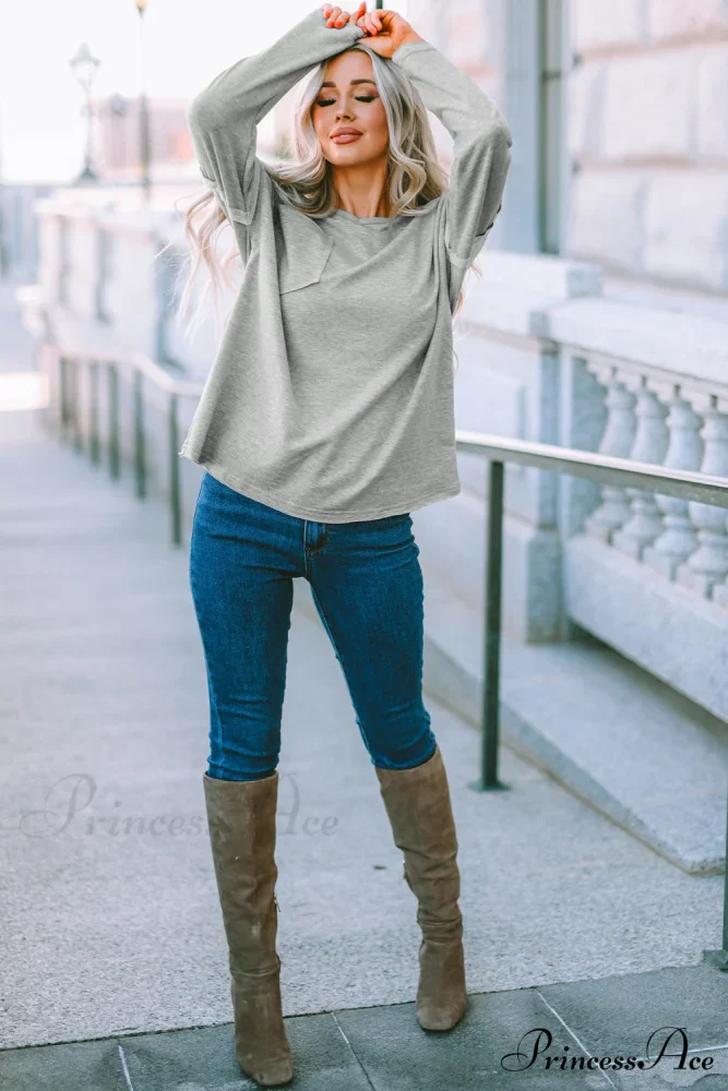 with - Arm Oversized Top Pockets Drop Gray - Image 10