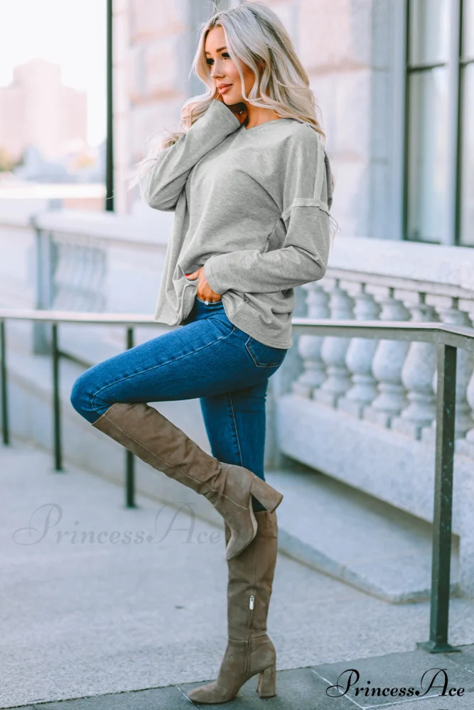 with - Arm Oversized Top Pockets Drop Gray - Image 11