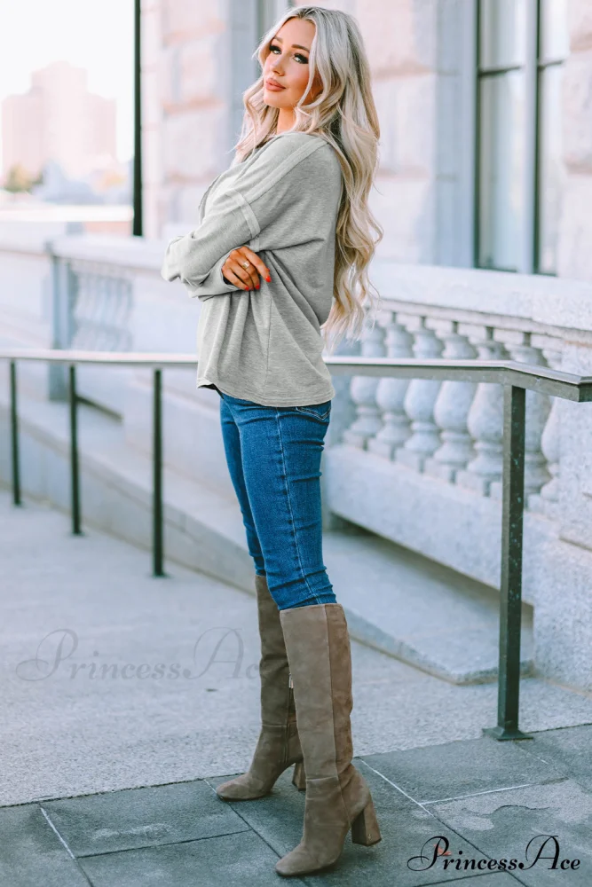 with - Arm Oversized Top Pockets Drop Gray - Image 12
