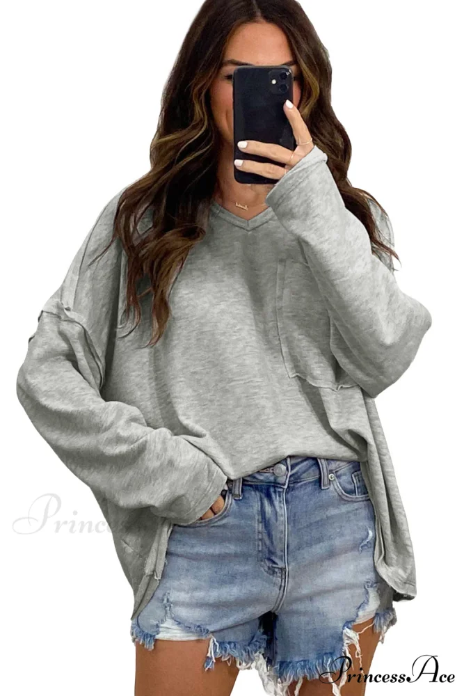 with - Arm Oversized Top Pockets Drop Gray - Image 22