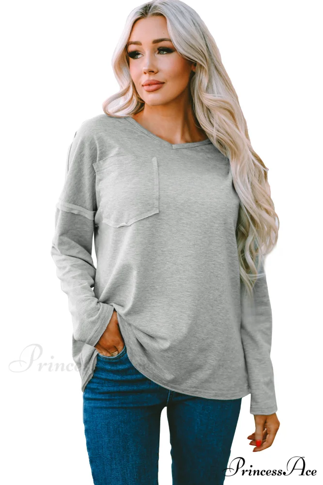 with - Arm Oversized Top Pockets Drop Gray - Image 23