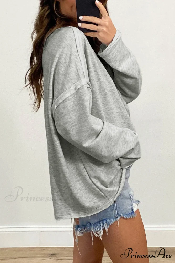 with - Arm Oversized Top Pockets Drop Gray - Image 3