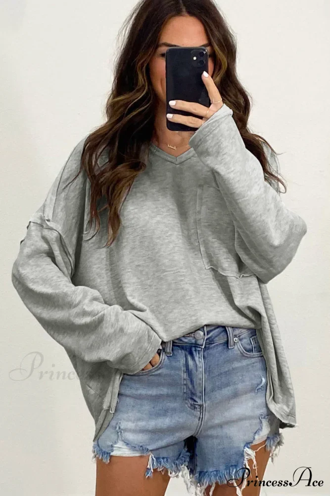 with - Arm Oversized Top Pockets Drop Gray - Image 4
