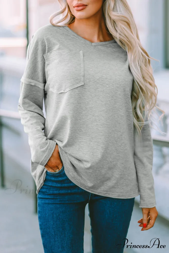 with - Arm Oversized Top Pockets Drop Gray - Image 5