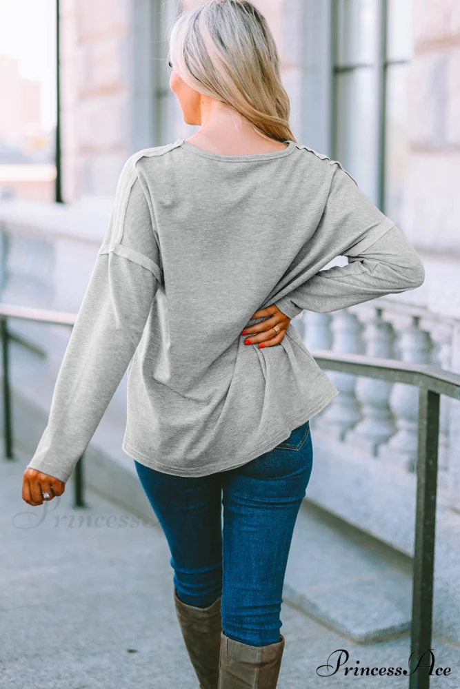 with - Arm Oversized Top Pockets Drop Gray - Image 6