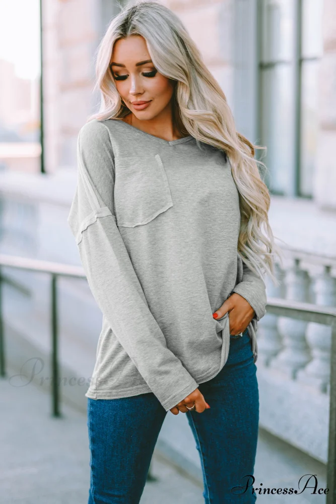 with - Arm Oversized Top Pockets Drop Gray - Image 9