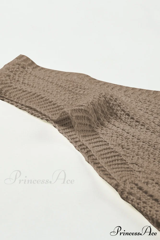 in V Knit Top Neck Tank Khaki - Image 6